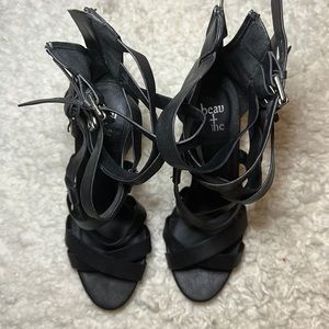 Beautashe, black, sandals Heels